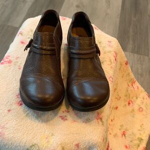 Clarks Brown Leather Slip-On Comfort Shoes